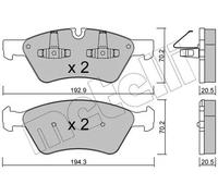 Metelli Pastiglie Freno 22-0670-0 – Kit Anteriore Made in Italy per Mercedes-Benz