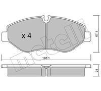 Pastiglie freno 22-0671-0 METELLI per MERCEDES-BENZ VW