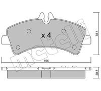 Metelli Pastiglie freno 22-0674-0 Posteriore per Mercedes-Benz Sprinter 5-T e VW