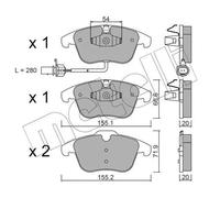 Pastiglie freno 22-0675-2 METELLI per AUDI Q5 A5 A5 Sportback A5 Cabriolet A4 B8