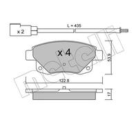 METELLI Pastiglie Freno Bremsbelegsatz Posteriore per Ford Transit Bus