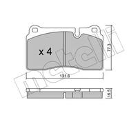 Kit Pastiglie Freno Freno A Disco Metelli 22-0695-0 per Land Rover