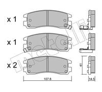 Pastiglie freno 22-0697-0 METELLI per OPEL CHEVROLET