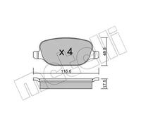 Kit Pastiglie Freno Freno A Disco Metelli 22-0704-0 per Alfa Romeo Fiat Lancia