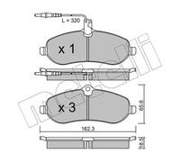 Pastiglie freno 22-0707-0 METELLI per FIAT PEUGEOT CITROËN TOYOTA