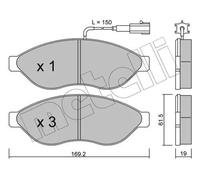 Kit Pastiglie Freno Freno A Disco Metelli 22-0708-0 per Citroën Fiat Peugeot