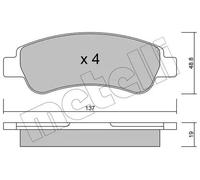Pastiglie freno 22-0710-0 METELLI per FIAT PEUGEOT CITROËN
