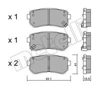 Pastiglie freno 22-0725-0 METELLI per HYUNDAI KIA
