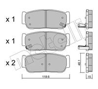 Pastiglie freno 22-0727-0 METELLI per SSANGYONG KIA
