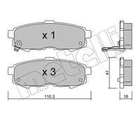 METELLI Pastiglie Bremsbelegsatz Posteriore Sistema Sumitomo per Mazda MPV II