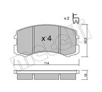 Pastiglie freno 22-0736-0 METELLI per MITSUBISHI LANCER VI LANCER VII Familiare