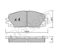 METELLI Pastiglie Freno Bremsbelegsatz Frontale per Toyota Prius Lexus CT