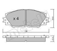 Pastiglie freno 22-0747-0 METELLI per TOYOTA SUBARU