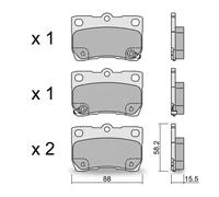 METELLI Pastiglie Freno Bremsbelegsatz Posteriore per Lexus Is II GS