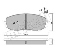 Pastiglie freno 22-0766-0 METELLI per SUZUKI GRAND VITARA II