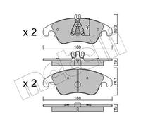 Pastiglie freno 22-0775-2 METELLI per MERCEDES-BENZ SLK CLASSE C CLASSE E CLS