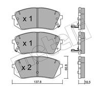 Pastiglie freno 22-0783-0 METELLI per KIA HYUNDAI