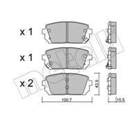 Pastiglie freno 22-0784-0 METELLI per KIA CARENS III MPV / Space wagon