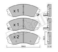 Pastiglie freno 22-0785-0 METELLI per KIA HYUNDAI