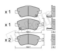Pastiglie freno 22-0794-0 METELLI per TOYOTA AURIS COROLLA Tre volumi