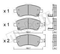 Pastiglie freno 22-0795-0 METELLI per TOYOTA COROLLA Tre volumi AURIS