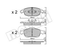 Pastiglie freno 22-0800-0 METELLI per CITROËN PEUGEOT DS