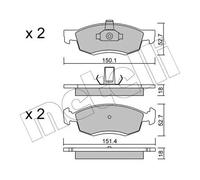 Pastiglie freno 22-0802-0 METELLI per DACIA LOGAN MCV