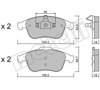 Pastiglie freno 22-0803-1 METELLI per RENAULT LAGUNA III LAGUNA III Grandtour