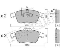 Kit Pastiglie Freno Freno A Disco Metelli 22-0803-2 per Renault Assale Anteriore