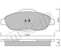 Pastiglie freno 22-0804-0 METELLI per PEUGEOT 308 I 308 SW I 308 CC