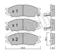 Pastiglie freno 22-0810-0 METELLI per NISSAN ALMERA II Hatchback ALMERA II