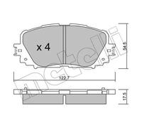 Pastiglie freno 22-0820-0 METELLI per TOYOTA YARIS