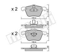 Pastiglie freno 22-0833-0 METELLI per VOLVO V70 II XC90 I S60 I