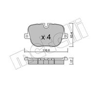 Pastiglie freno 22-0837-0 METELLI per LAND ROVER RANGE ROVER III