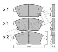 Metelli Pastiglie freno 22-0839-0 Kit 4 pezzi per Opel Vauxhall Chevrolet ECE R90