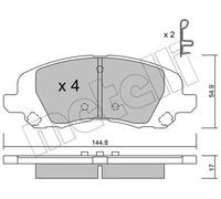 Kit Pastiglie Freno Freno A Disco Metelli 22-0861-0 per Chrysler Dodge Lancia