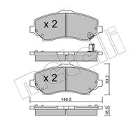 Metelli Kit pastiglie freni Anteriore 22-0862-1 per VW Routan Kastenwagen