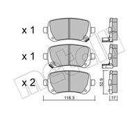Metelli Pastiglie freni posteriori 22-0864-0 per Fiat Freemont, Chrysler Grand V e Journey