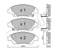 Pastiglie freno 22-0865-0 METELLI per HONDA JAZZ III INSIGHT JAZZ IV JAZZ V CR-Z