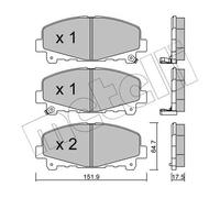 Pastiglie freno 22-0867-0 METELLI per HONDA ACCORD IX Tre volumi ACCORD VIII