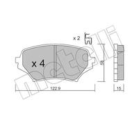 Pastiglie freno 22-0870-0 METELLI per MAZDA MX-5 III