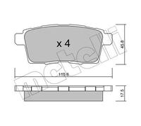 METELLI Pastiglie Freno Bremsbelegsatz Posteriore per Mazda CX-7 CX-9