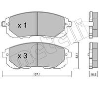 22-0876-0 METELLI SET PASTIGLIE FRENO ANTERIORI PER SUZUKI SX4 (2006-2013)