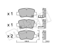 Pastiglie freno 22-0881-0 METELLI per TOYOTA AVENSIS Tre volumi