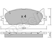 Pastiglie freno 22-0882-0 METELLI per TOYOTA LEXUS