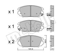 Pastiglie freno 22-0885-0 METELLI per HYUNDAI GRANDEUR SONATA V