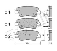 Pastiglie freno 22-0886-0 METELLI per KIA SSANGYONG HYUNDAI