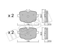 Pastiglie freno 22-0921-0 METELLI per BMW 6 Cabriolet 5 Touring 5 6 Gran Coupe 7