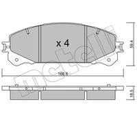 Pastiglie freno 22-0938-1 METELLI per TOYOTA RAV 4 IV