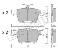 Kit Pastiglie Freno Freno A Disco Metelli 22-0951-0 per Audi Seat VW